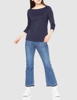Essentials Women's Slim-Fit 3/4 Sleeve Solid Boat Neck T-Shirt - Image 5
